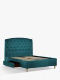 John Lewis Rouen 2 Drawer Storage Upholstered Bed Frame, King Size, Deep Velvet Teal