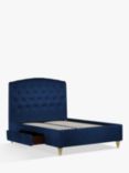 John Lewis Rouen 2 Drawer Storage Upholstered Bed Frame, Double, Deep Velvet Royal Blue