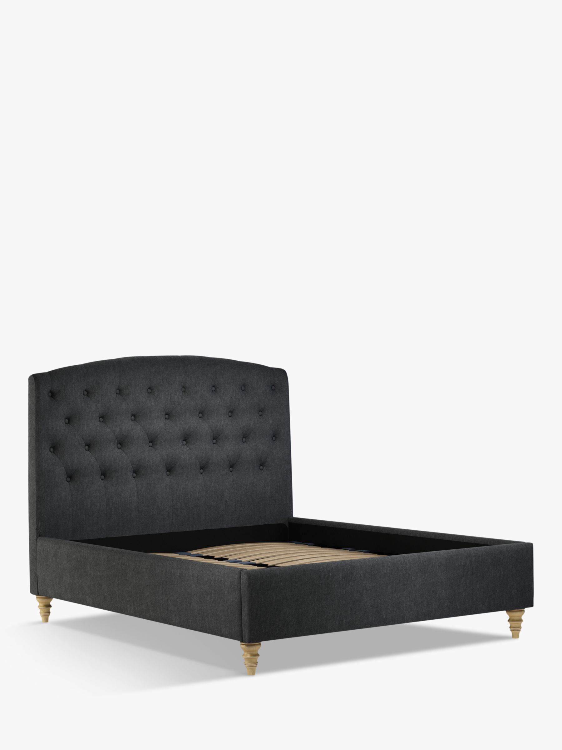John Lewis Partners Rouen Upholstered, King Size Upholstered Bed Frame With Wood Slats Platform Headboard Charcoal
