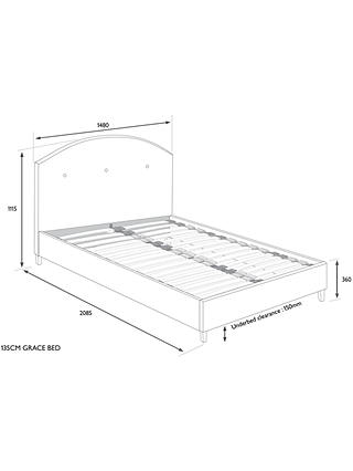 Grace Upholstered Bed Frame Double, Double Size Bed Frame Dimensions