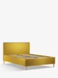John Lewis Emily 2 Drawer Storage Upholstered Bed Frame, King Size, Brushed Tweed Mustard