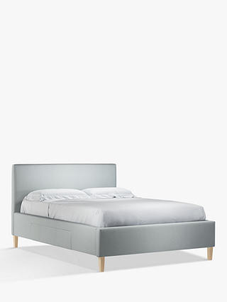 John Lewis Partners Emily 2 Drawer, Grey Upholstered King Bed With Storage