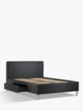 John Lewis Emily 2 Drawer Storage Upholstered Bed Frame, King Size, Soft Touch Chenille Charcoal