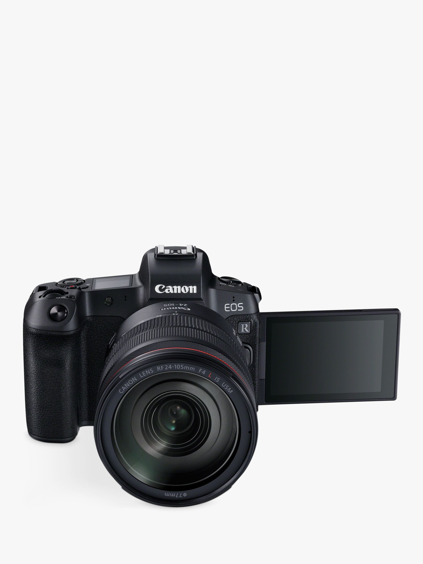 Canon EOS R Compact System Camera with RF 24-105mm IS USM Lens, 4K Ultra HD, 30.3MP, Wi-Fi, Bluetooth, OLED EVF, 3.1 Vari-Angle Touch Screen with EF Mount Adapter