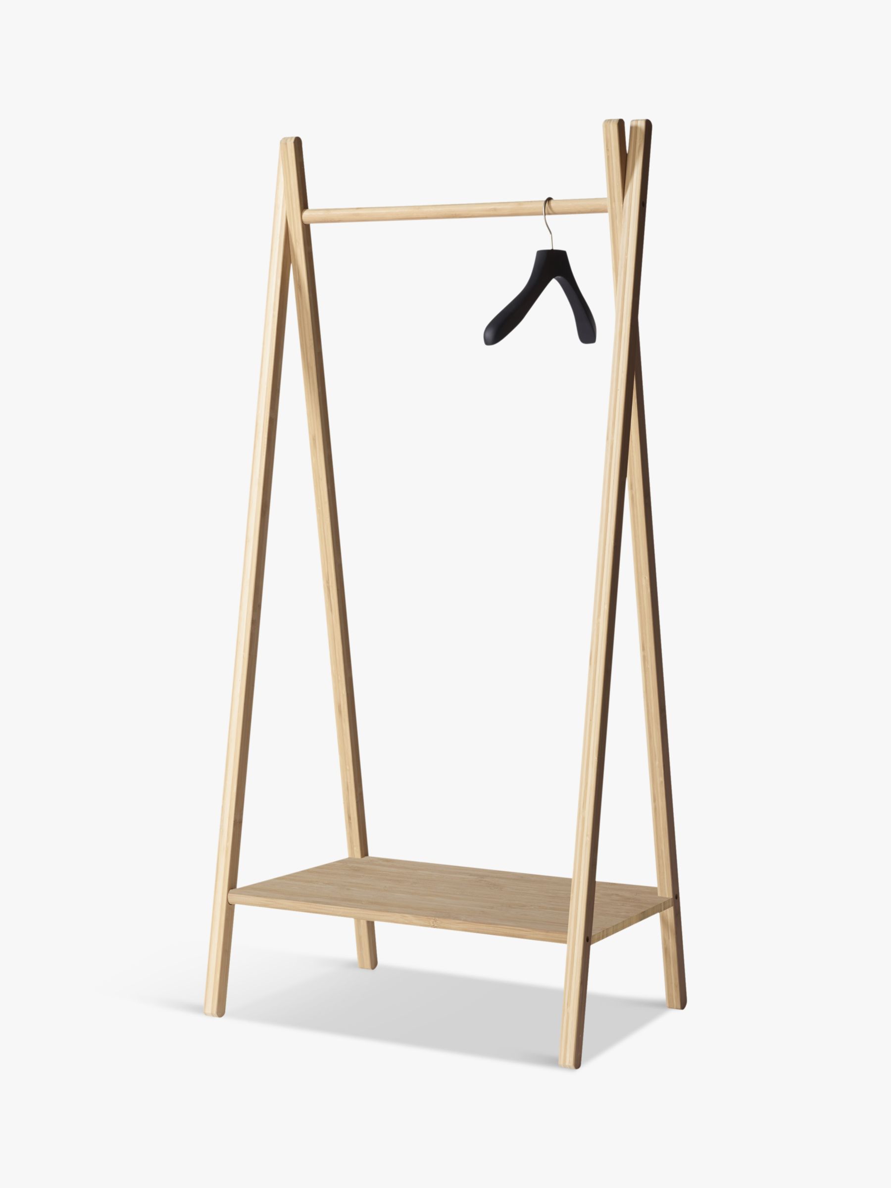 Photo of John lewis bamboo clothes rail with shelf natural