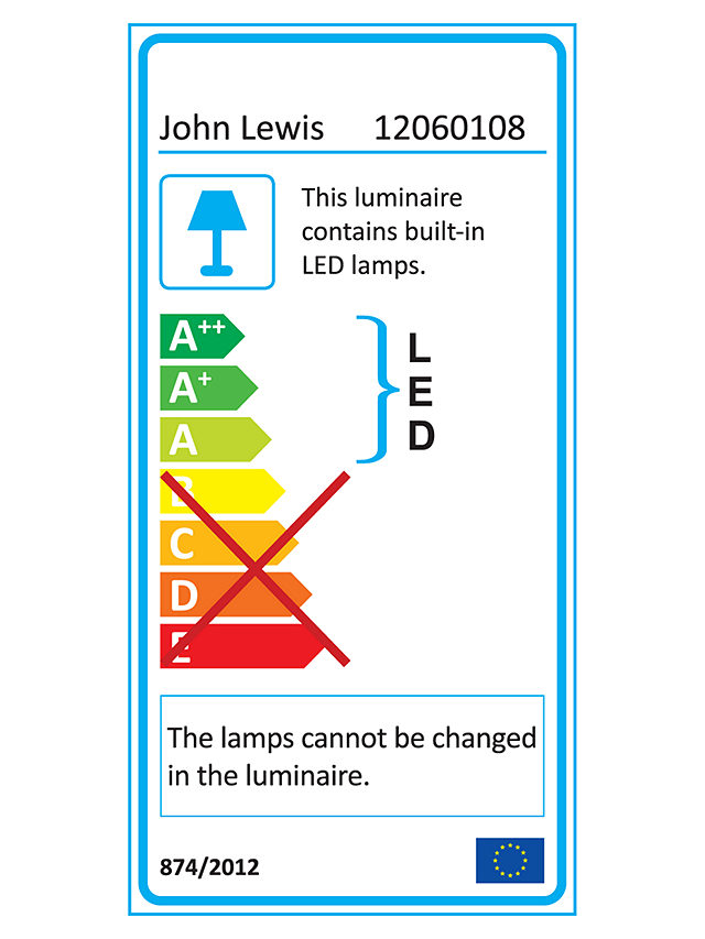 John Lewis ANYDAY Oliver LED Floor Lamp, Satin Nickel