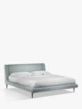John Lewis Mid-Century Sweep Upholstered Bed Frame, Super King Size, Soft Touch Chenille Duck Egg