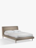John Lewis Mid-Century Sweep Upholstered Bed Frame, Double, Soft Touch Chenille Mole
