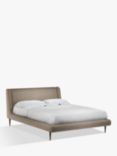 John Lewis Mid-Century Sweep Upholstered Bed Frame, King Size, Soft Touch Chenille Mole