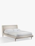 John Lewis Mid-Century Sweep Upholstered Bed Frame, Double, Cotton Effect Beige