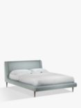 John Lewis Mid-Century Sweep Upholstered Bed Frame, King Size, Soft Touch Chenille Duck Egg