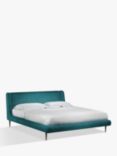 John Lewis Mid-Century Sweep Upholstered Bed Frame, Super King Size, Deep Velvet Teal
