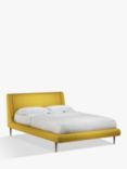 John Lewis Mid-Century Sweep Upholstered Bed Frame, Double, Brushed Tweed Mustard