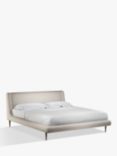 John Lewis Mid-Century Sweep Upholstered Bed Frame, Super King Size, Cotton Effect Beige