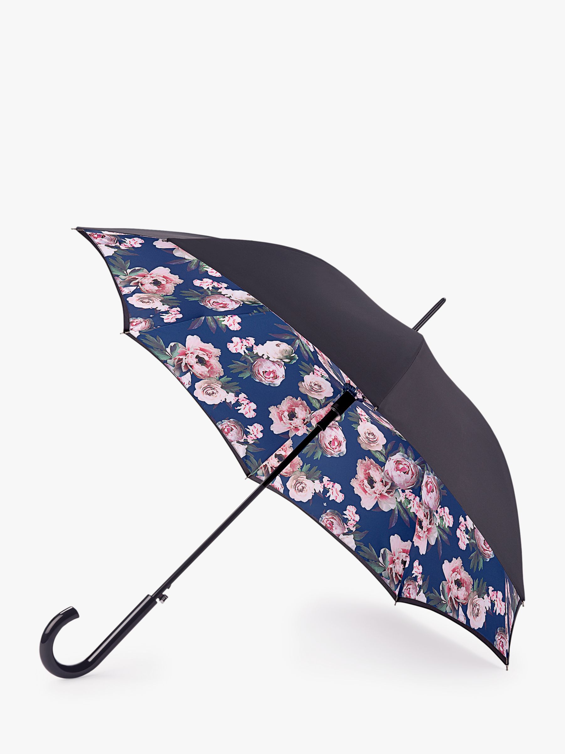 Fulton Blooming Marvellous Bloomsbury Walking Umbrella, Black/Multi
