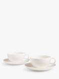 John Lewis Luna Fine China Tea Cup and Saucer, 260ml, Set of 2, Natural