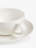 John Lewis Luna Fine China Tea Cup and Saucer, 260ml, Set of 2, Natural