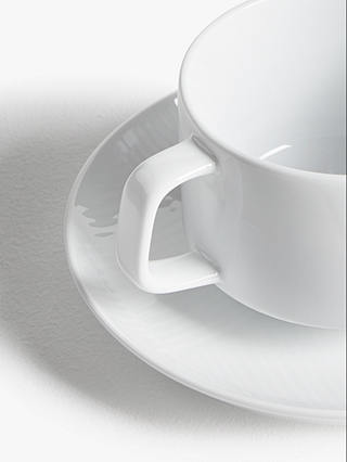 Design Project by John Lewis No.098 Cup & Saucer, 275ml, Set of 2, White