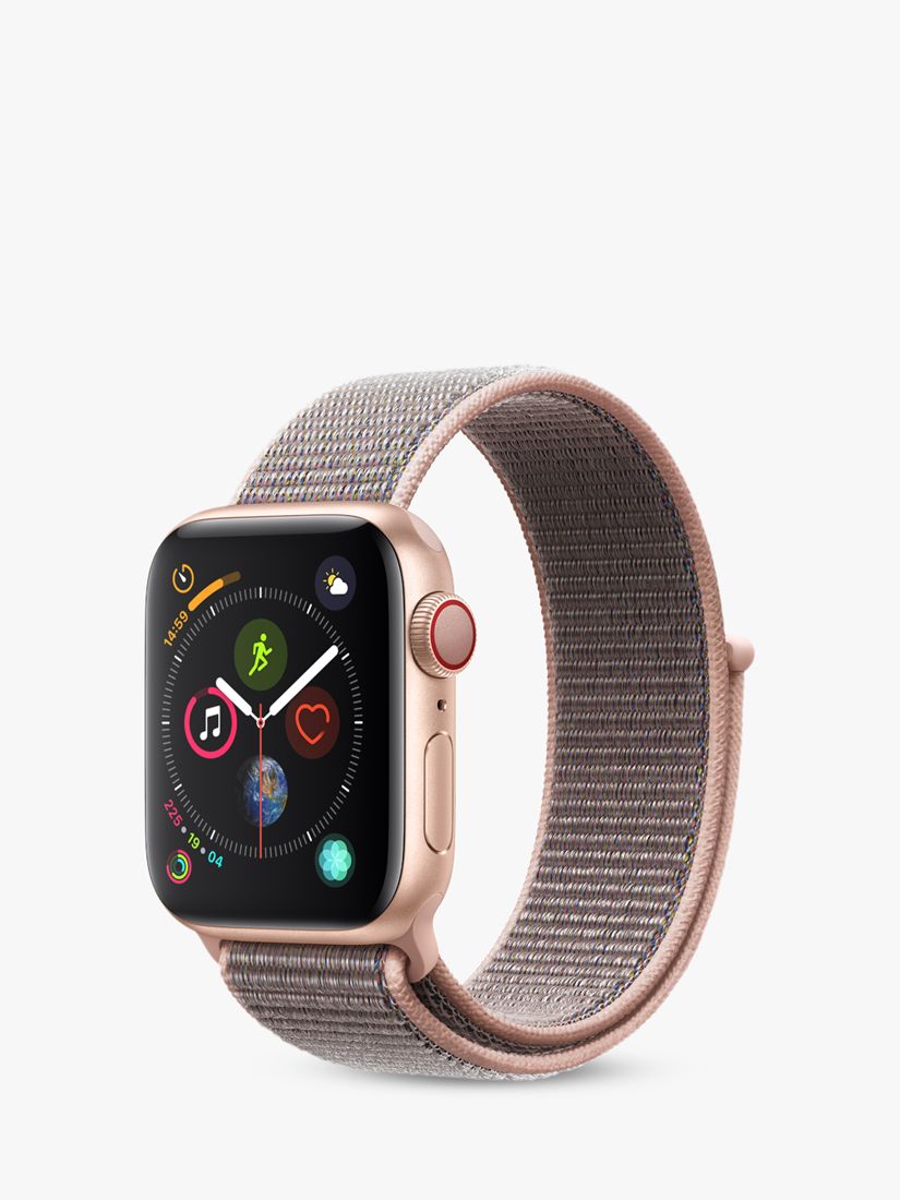 Apple Watch Series 4 Gps And Cellular 40mm Gold Aluminium Case With Sport Loop Pink