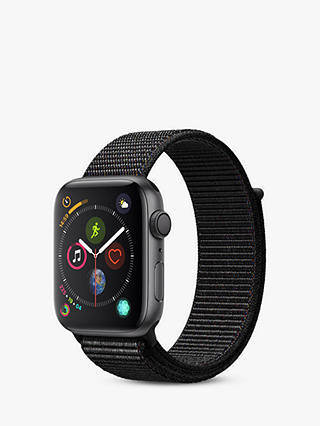 Apple Watch Series 4, GPS, 44mm Space Grey Aluminium Case with Sport Loop, Black