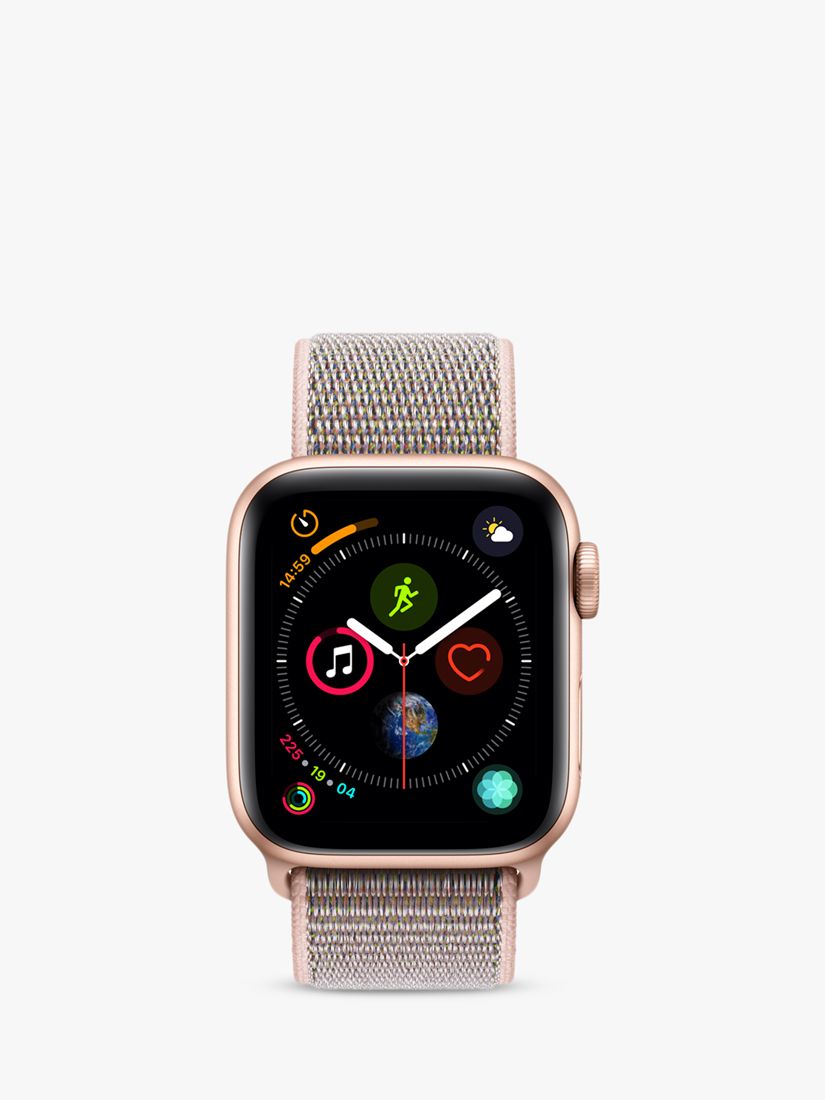 gold aluminum case with pink sand sport loop