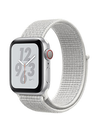 Apple Watch Nike+, Series 4, GPS and Cellular, 40mm Aluminium Case with Nike Sport Loop, White