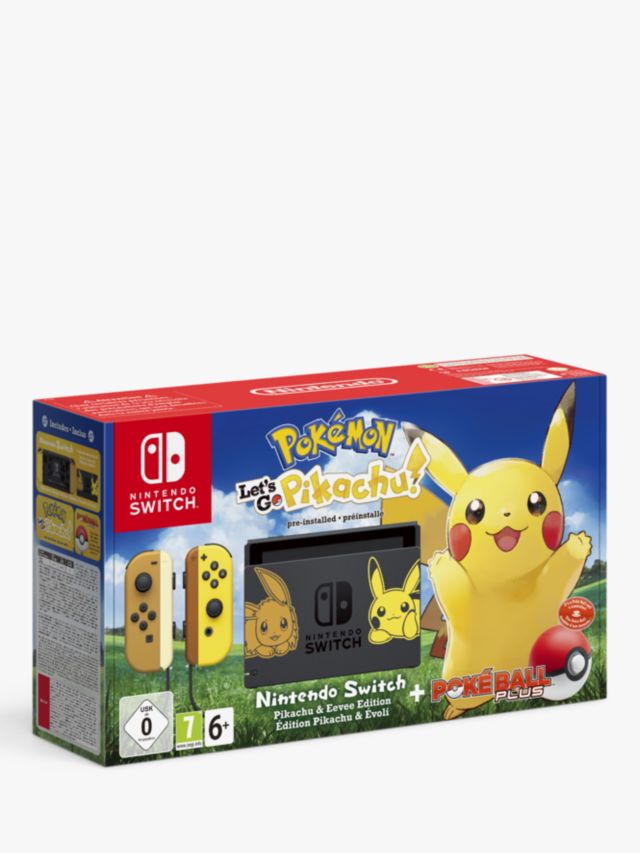 Nintendo Switch Console Bundle- Pikachu & Eevee Edition with  Pokemon: Let's Go, Pikachu! + Poke Ball Plus : Video Games