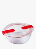 Pyrex Cook & Heat Round Glass Dish & Lid, 1L, Clear