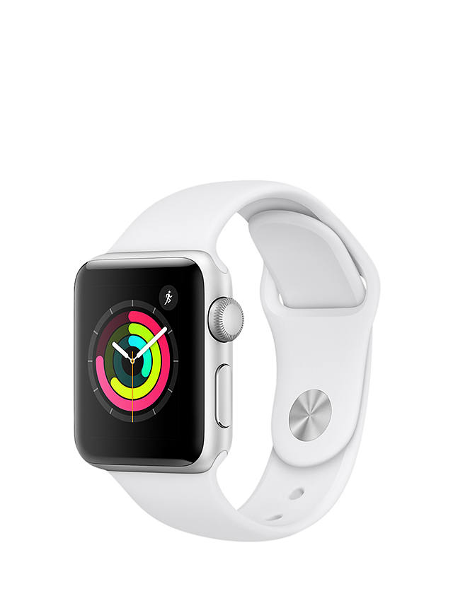 Apple Watch Series 3, GPS, 38mm Silver Aluminium Case with Sport Band, White
