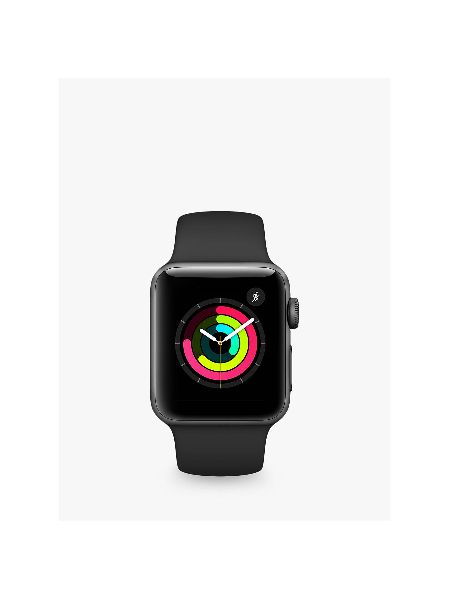Apple Watch Series 3 Gps 38mm Space Grey Aluminium Case With Sport Band Black At John Lewis Partners