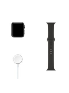 Apple Watch Series 3, GPS, 38mm Space Grey Aluminium Case with Sport Band, Black