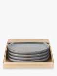 Denby Studio Grey Stoneware Coupe Dinner Plates, 26cm, Set of 4