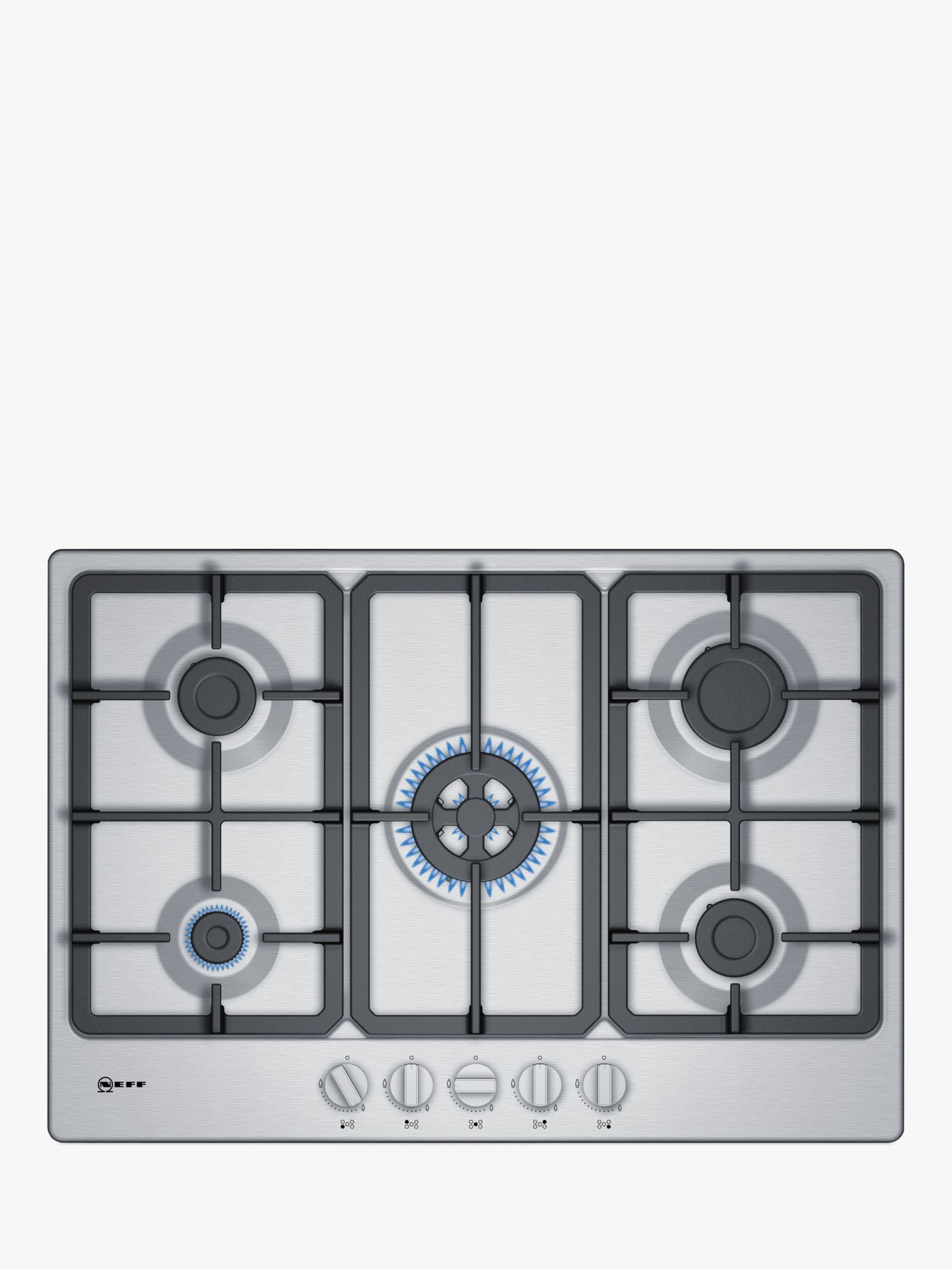 Neff T27bb59n0 75cm Gas Hob Silver At John Lewis Partners