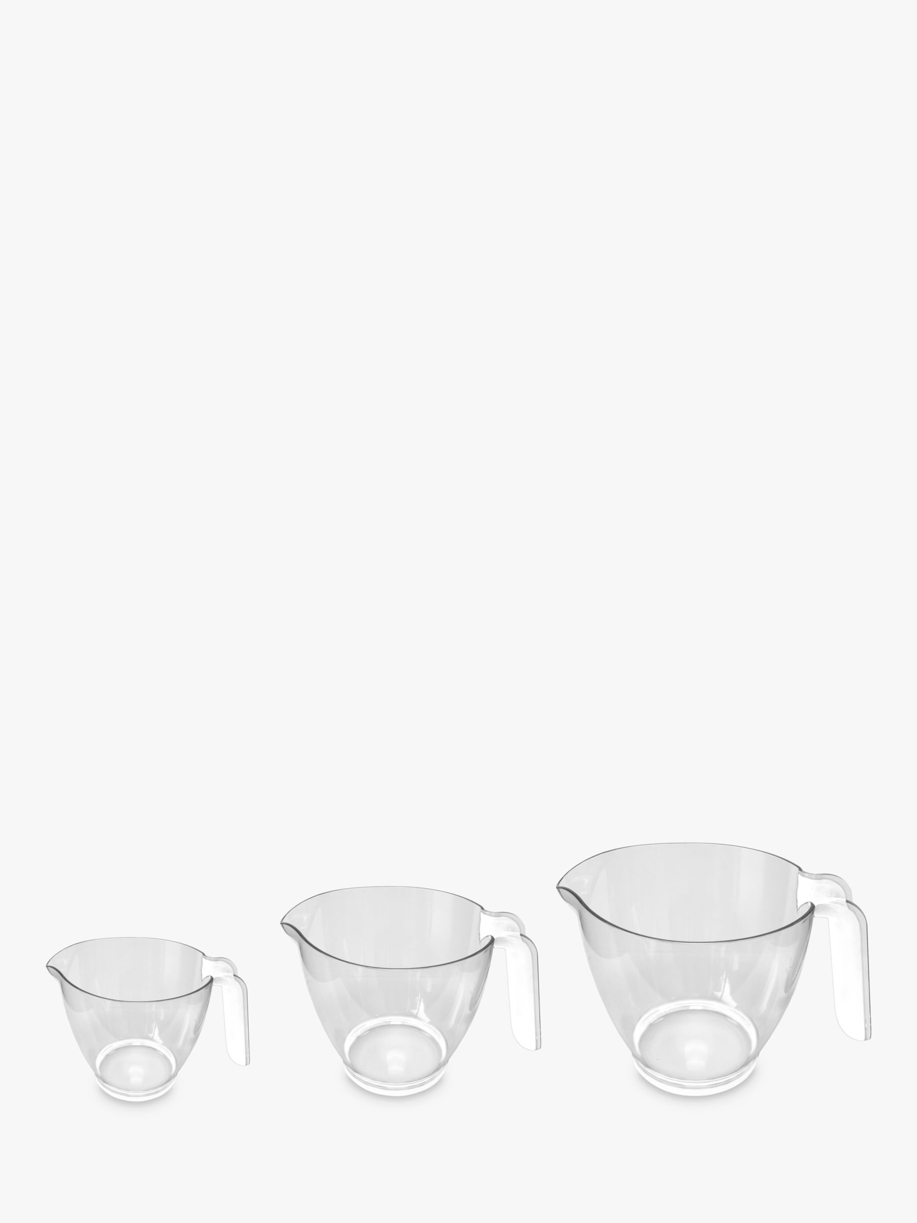 John Lewis & Partners Measuring and Mixing Jugs, Set of 3, Clear