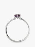 E.W Adams 9ct Gold Claw Set Round Ring, N, Amethyst