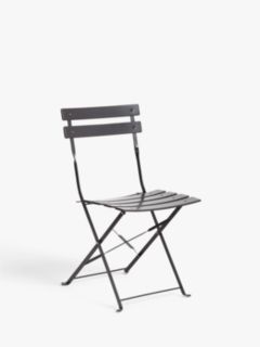 John Lewis ANYDAY Camden 2-Seater Garden Bistro Table & Chairs Set, Steel Grey