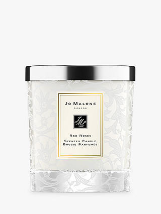Jo Malone London Red Roses Home Scented Candle, 200g Lace Etched Jar
