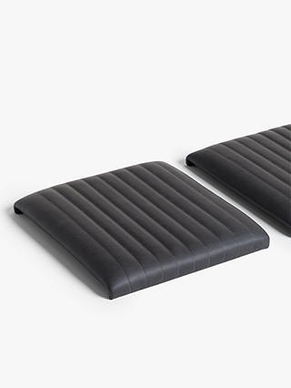 John Lewis & Partners Brooks Faux Leather Seat Pad, Set of 3, Charcoal