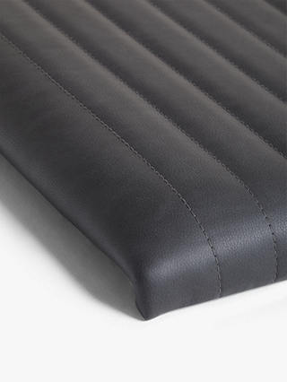 John Lewis & Partners Brooks Faux Leather Seat Pad, Set of 3, Charcoal
