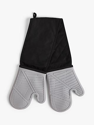 Molly Malou Double Oven Gloves Butcher Stripe Quilted Cooking Pot Holder Heat Resistant Mitt
