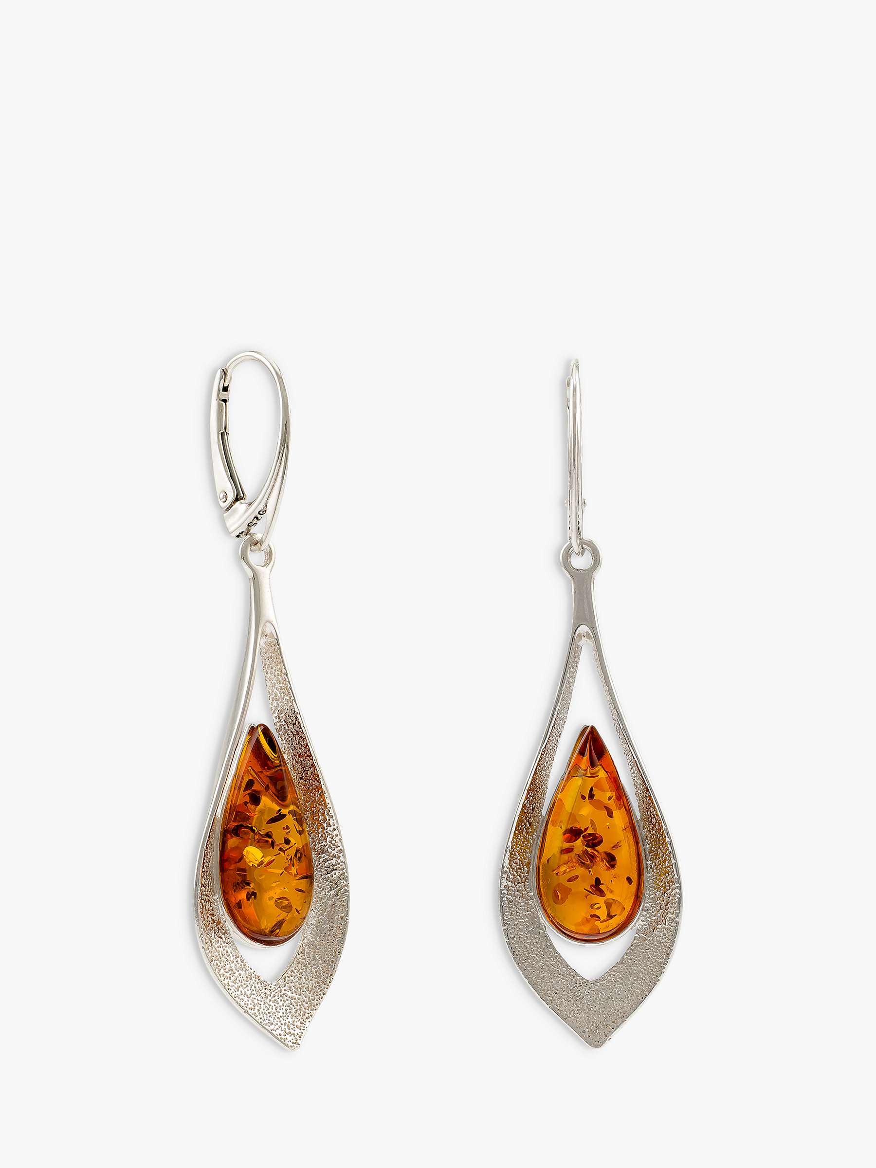 Buy Be-Jewelled Baltic Amber Teardrop Statement Drop Earrings, Cognac/Silver Online at johnlewis.com