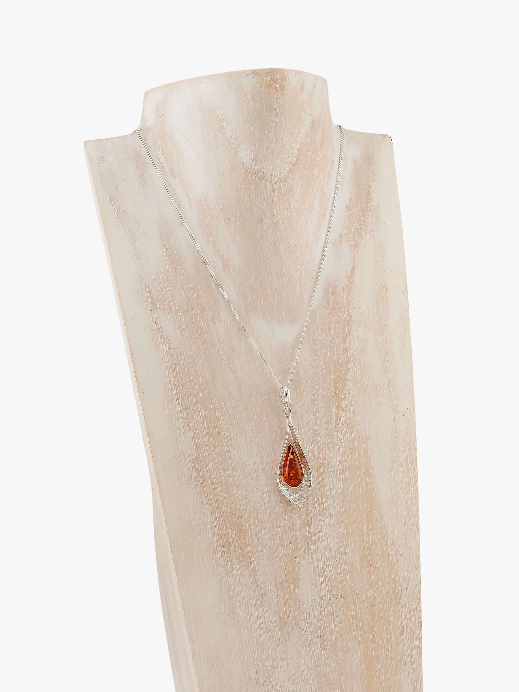 Buy Be-Jewelled Amber Teardrop Pendant Necklace, Cognac Online at johnlewis.com