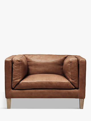 Halo Spencer Leather Armchair, Natural Washed Camel
