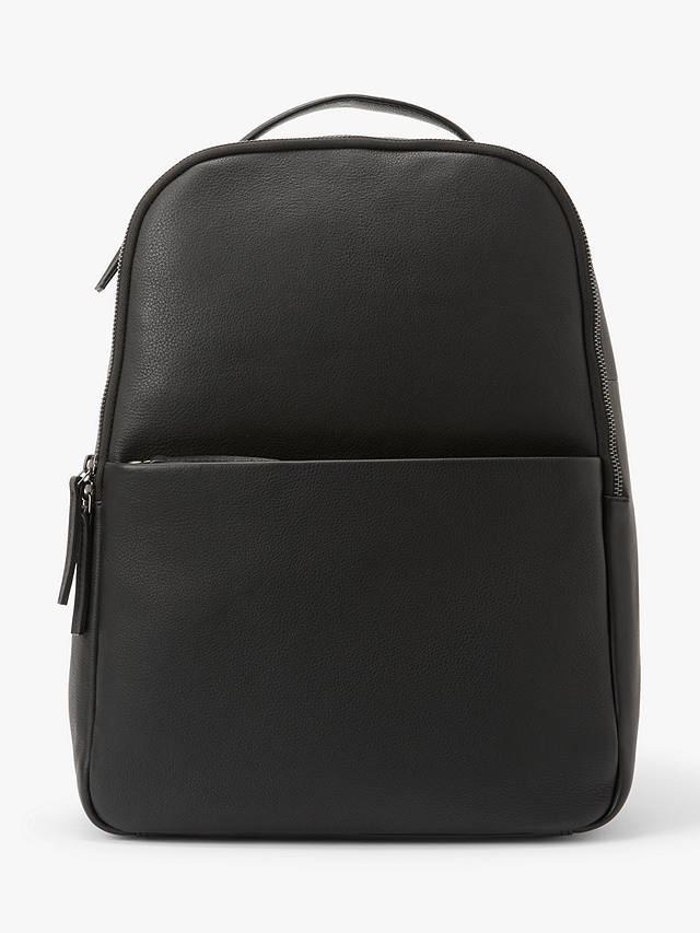 John Lewis & Partners Oslo Leather Backpack, Black