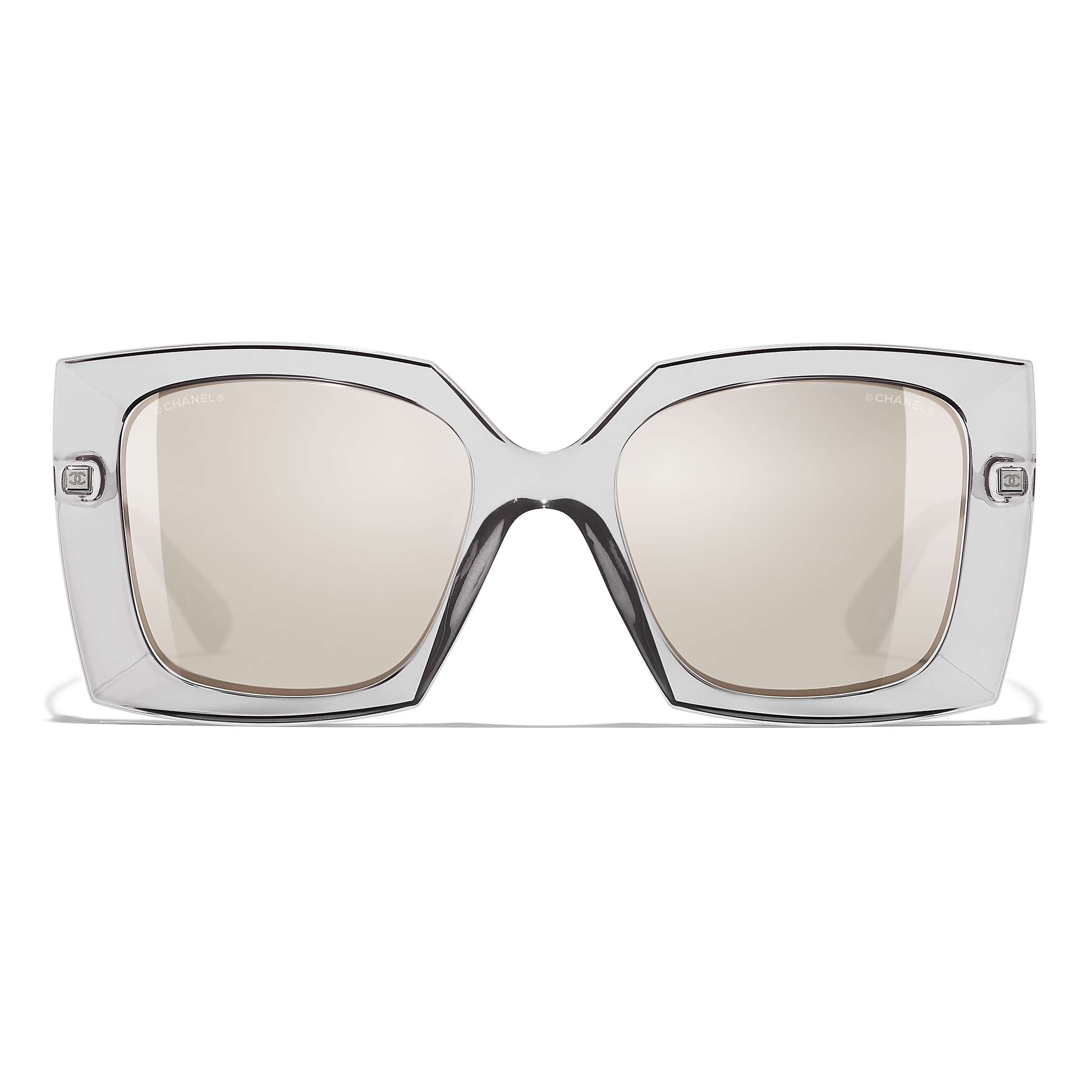Buy CHANEL Square Sunglasses CH6051 Grey/Mirror Clear Online at johnlewis.com