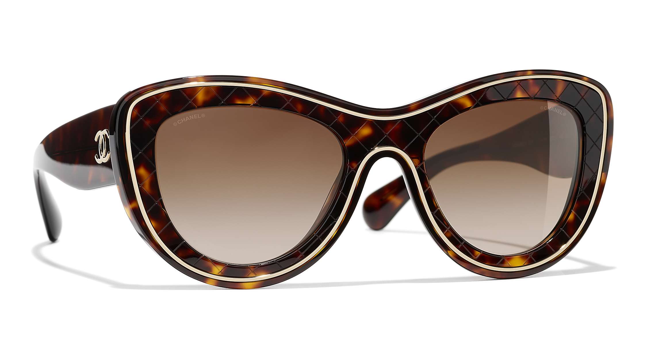 CHANEL Butterfly Sunglasses CH5397 Havana/Brown Gradient at John Lewis