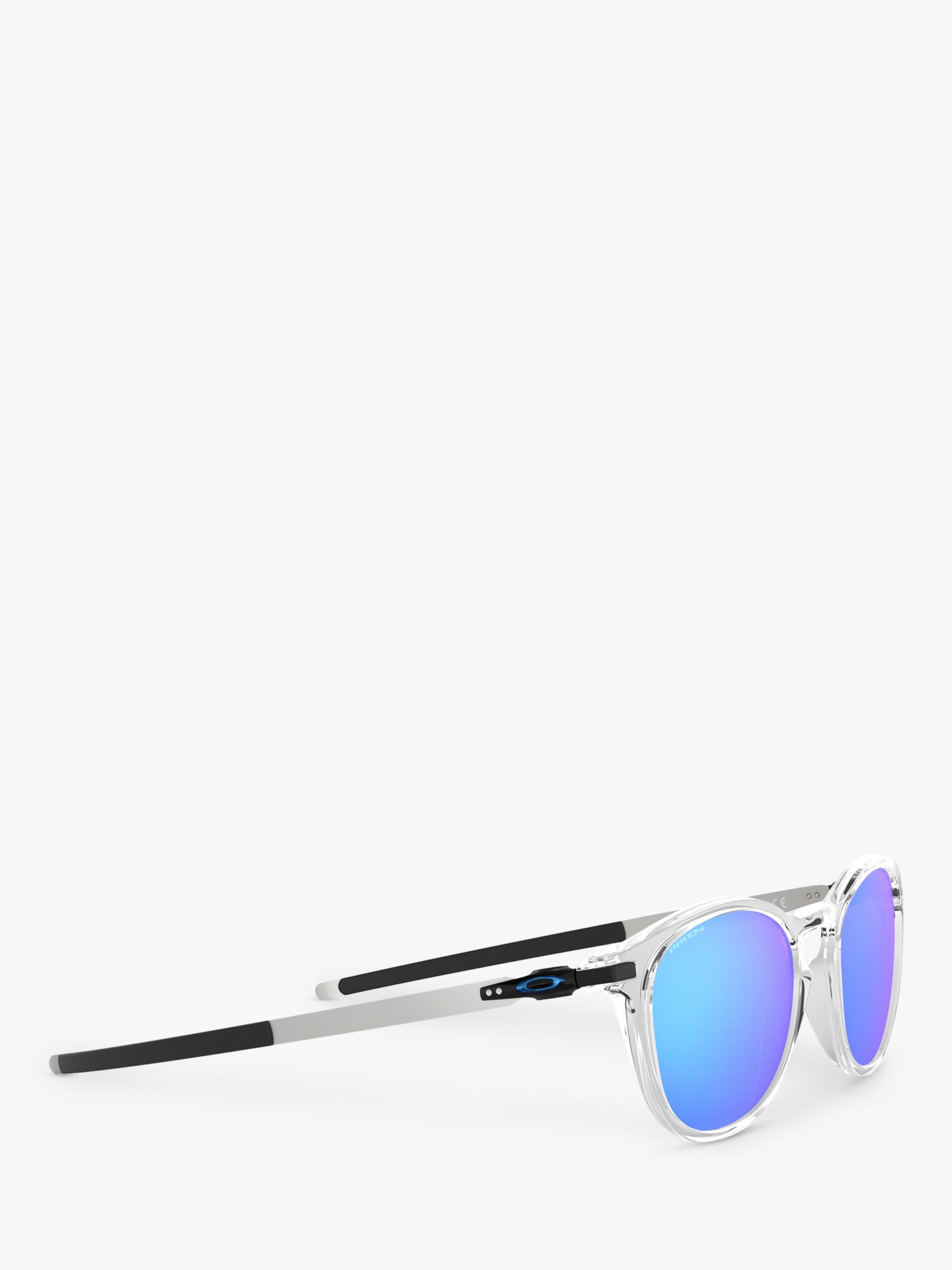 Oakley OO9439 Men's Pitchman R Prizm Round Sunglasses, Clear/Mirror Blue at John Lewis & Partners