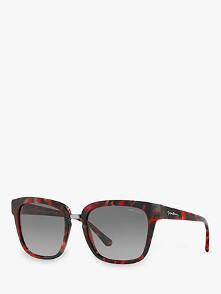 Giorgio Armani AR8106 Women's Square Sunglasses, Red Tortoise/Grey Gradient