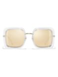 CHANEL Square Sunglasses CH4240 Clear/Mirror Gold