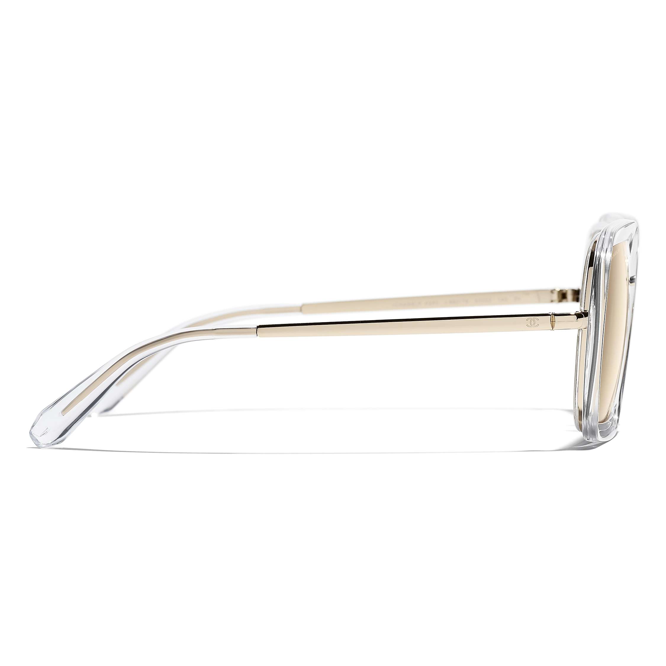 Buy CHANEL Square Sunglasses CH4240 Clear/Mirror Gold Online at johnlewis.com